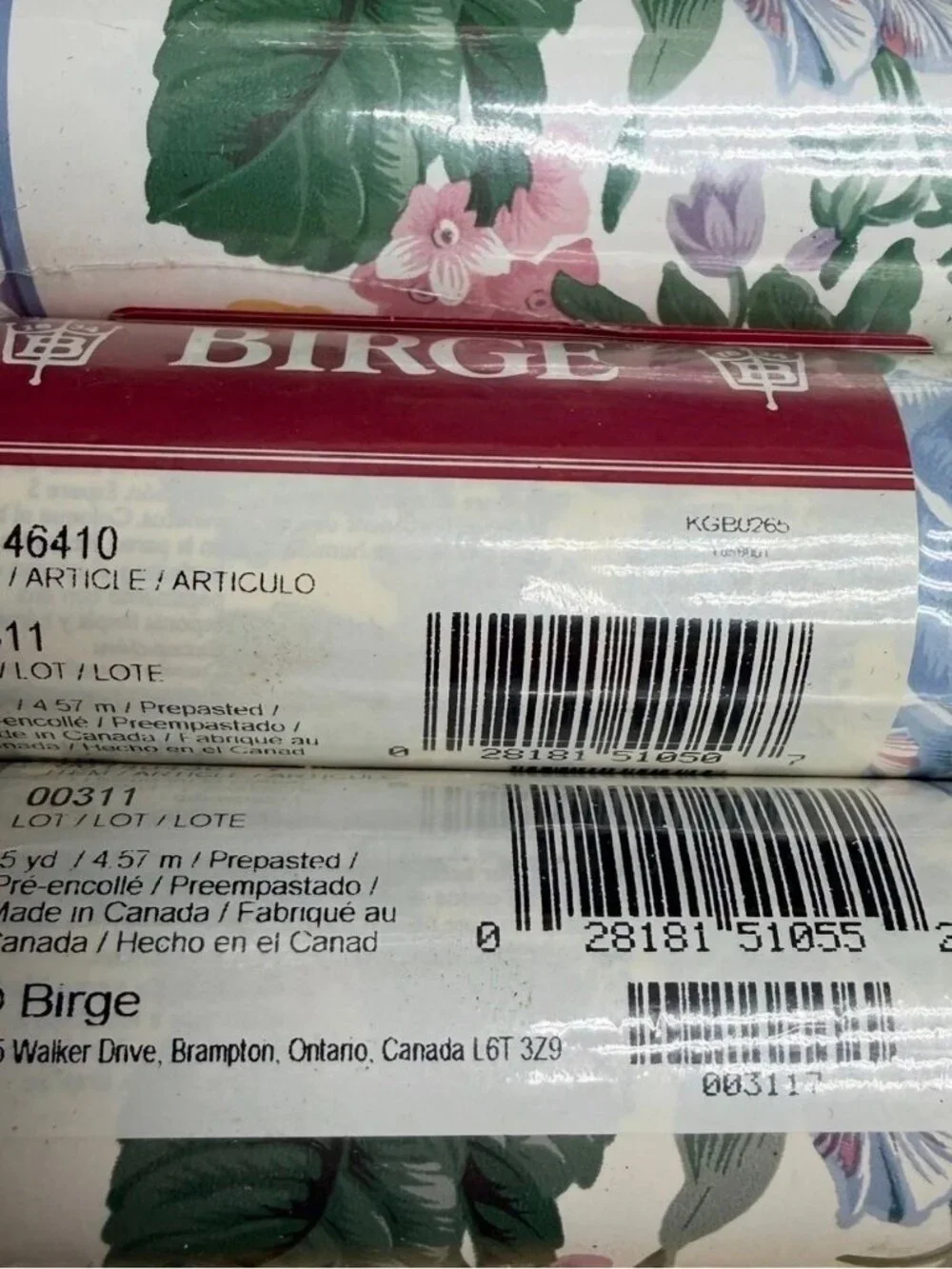 3 Rolls Vintage Wallpaper Border Birge Cottage Core Floral Roses 00311 NEW